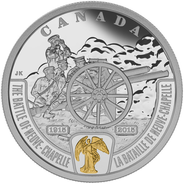 2015 $20 FINE SILVER COIN - FIRST WORLD WAR: BATTLEFRONT SERIES - THE BATTLE OF NEUVE-CHAPELLE
