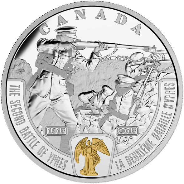 2015 $20 FINE SILVER COIN - FIRST WORLD WAR: BATTLEFRONT SERIES - THE SECOND BATTLE OF YPRES