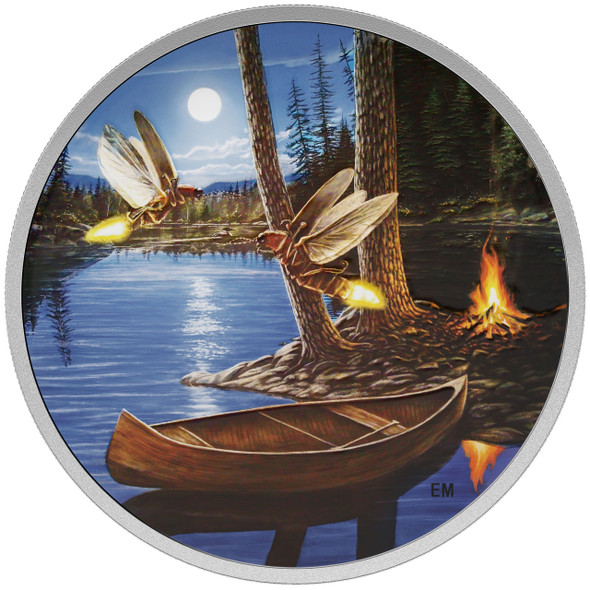 2015 $30 FINE SILVER COIN MOONLIGHT FIREFLIES