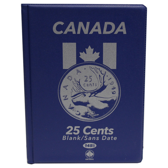 CANADA 25 CENTS - QUARTERS - BLANK - BLUE COIN FOLDERS - UNI-SAFE