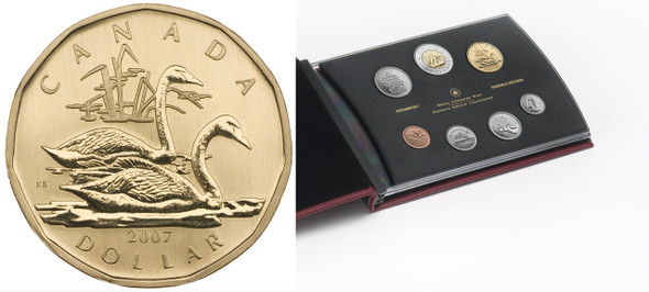 2007 7-COIN SPECIMEN SET - TRUMPETER SWAN LOONIE 2007 7-COIN SPECIMEN SET - TRUMPETER SWAN LOONIE