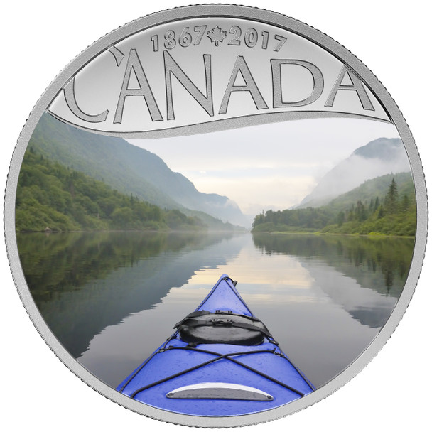 2017 $10 FINE SILVER COIN CELEBRATING CANADA'S 150TH: KAYAKING ON THE RIVER