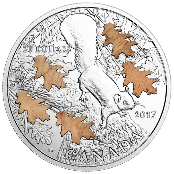 2017 $20 FINE SILVER COIN THE NUTTY SQUIRREL AND THE MIGHTY OAK