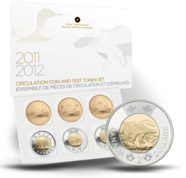 2012 CIRCULATION COINS AND TEST TOKENS SET - MINTAGE: 25000