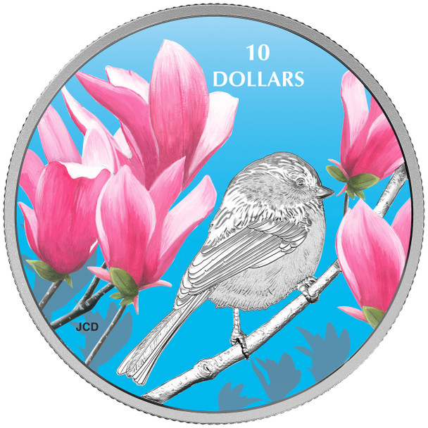 2017 $10 FINE SILVER COIN BIRDS AMONG NATURE’S COLOURS: CHICKADEE