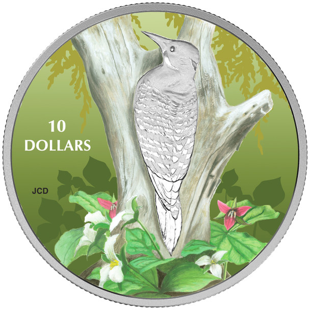 2017 $10 FINE SILVER COIN BIRDS AMONG NATURE’S COLOURS - NORTHERN FLICKER