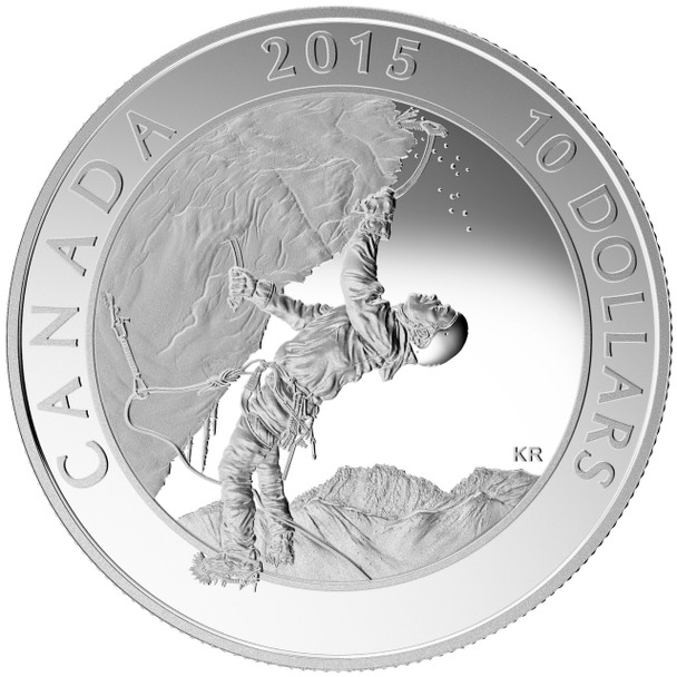  2015 $10 FINE SILVER COIN ADVENTURE CANADA: ICE CLIMBING