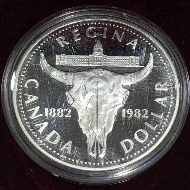 1982 PROOF COMMEMORATIVE SILVER DOLLAR - CENTENNIAL OF REGINA