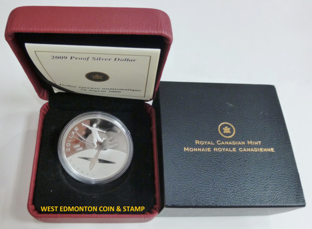 2009 PROOF COMMEMORATIVE SILVER DOLLAR - 100TH ANNIVERSARY OF FLIGHT IN CANADA