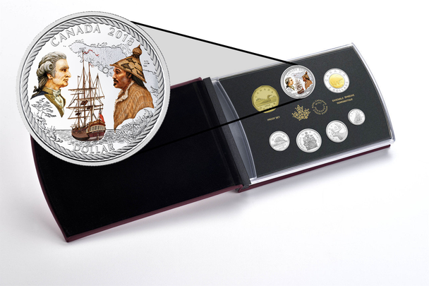 2018 RCNA SPECIAL EDITION FINE SILVER DOLLAR PROOF SET 240TH ANNIVERSARY OF CAPTAIN COOK AT NOOTKA SOUND - LIMITED TO 400