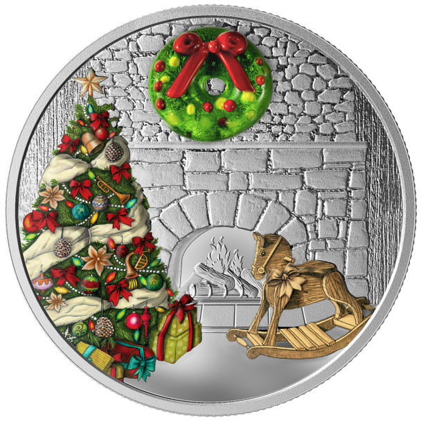 2019 $20 FINE SILVER COIN HOLIDAY WREATH