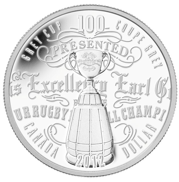 2012 LIMITED EDITION SILVER DOLLAR THE 100TH GREY CUP