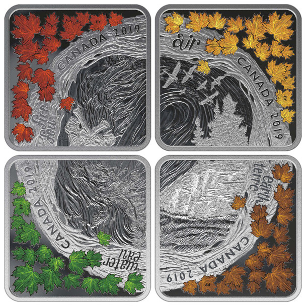 2019 $3 FINE SILVER COIN SET THE ELEMENTS