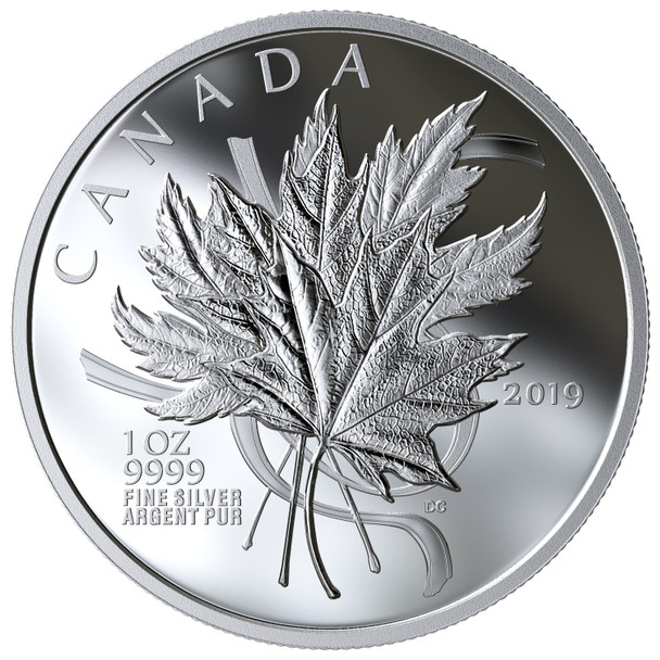 2019 $20 FINE SILVER COIN THE BELOVED MAPLE LEAF