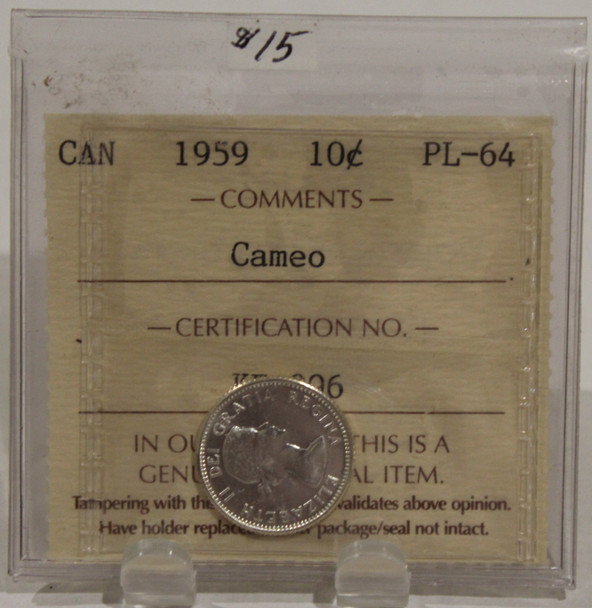 1959 CIRCULATION 10-CENT COIN - CAMEO - PL64