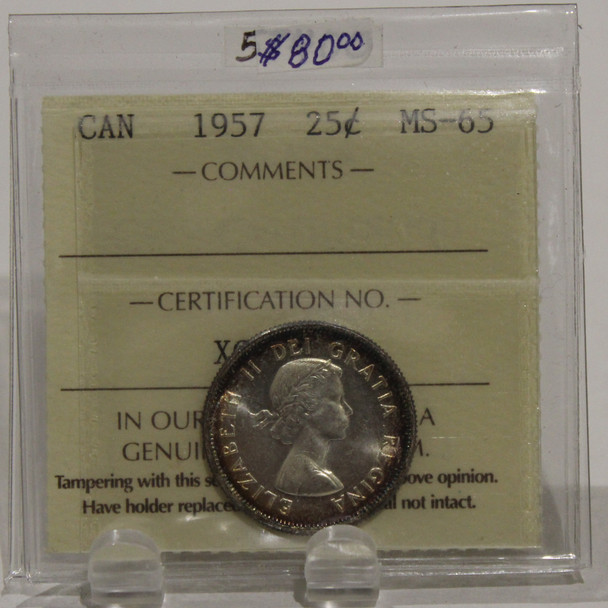 1957 CIRCULATION 25-CENT COIN - MS65