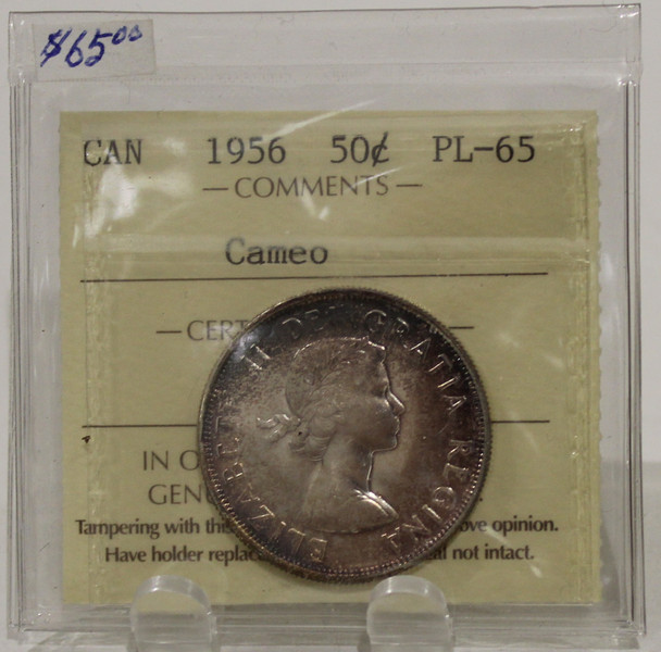 1956 CIRCULATION 50-CENT COIN - TONED - PL-65