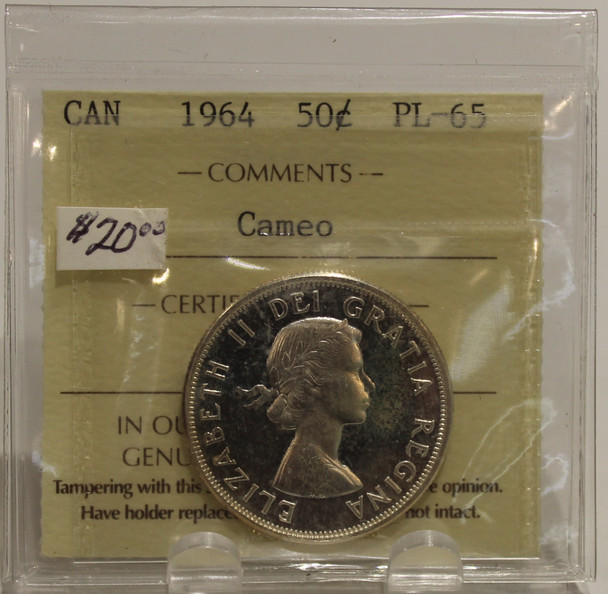 1964 CIRCULATION 50-CENT COIN - CAMEO - PL-65