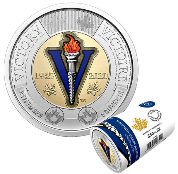 2020 $2 SPECIAL WRAP ROLL 75TH ANNIVERSARY OF THE END OF THE SECOND WORLD WAR (COLOURED)