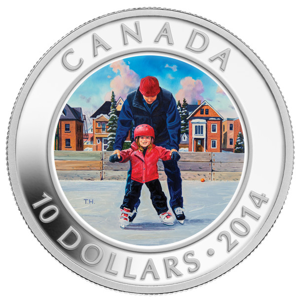 SALE - 2014 $10 FINE SILVER COIN SKATING IN CANADA