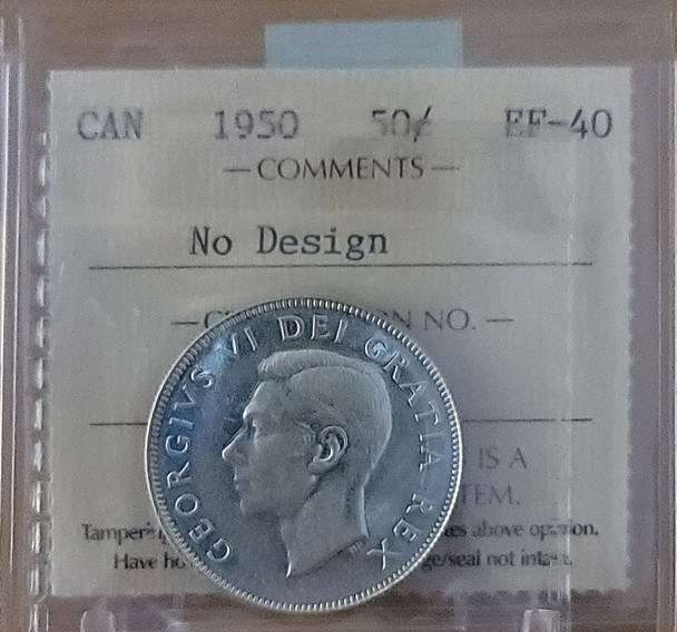 1950 CANADA CIRCULATION 50 CENT EF-40 NO DESIGN