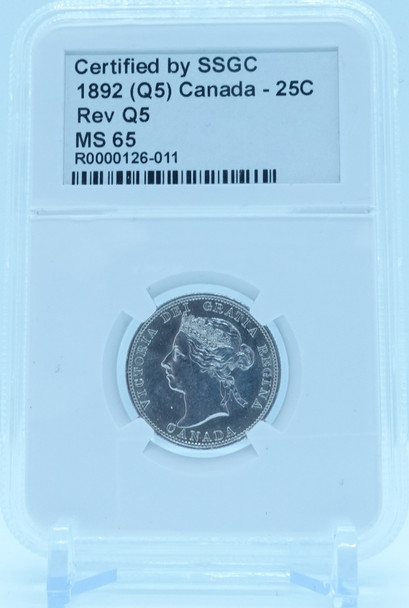 1892 25 CENT (Q5) CANADA REV Q5 – MS 65 - GRADED
