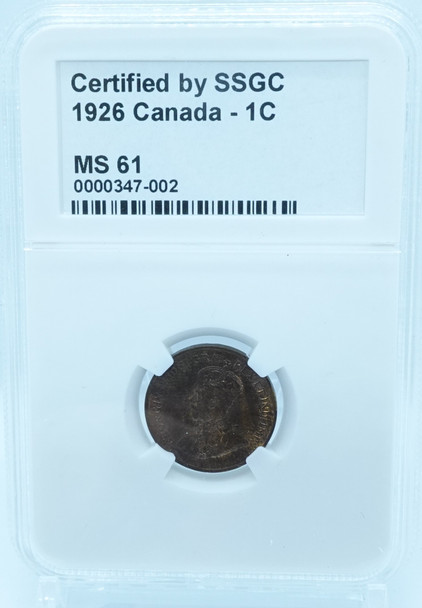 1926 1 CENT CANADA – MS 61 – GRADED (347-002)