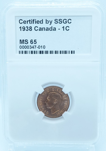 1938 1 CENT CANADA – MS 65 – GRADED (347-010)