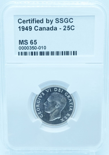 1949 25 CENT CANADA – MS 65 – GRADED (350-010)