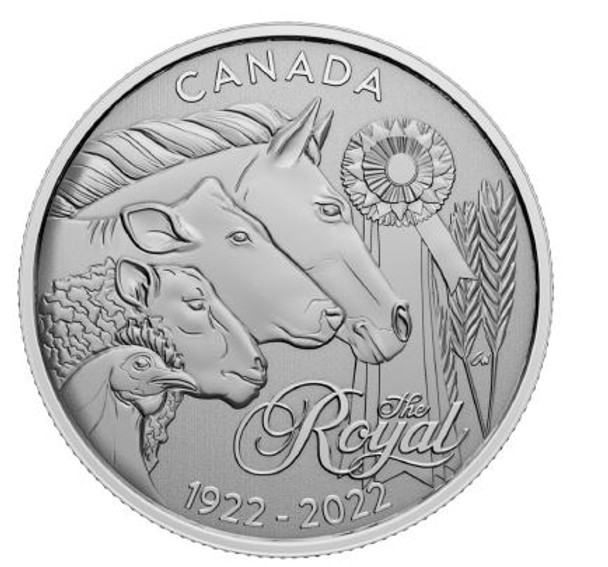 2022 5$ FINE SILVER COIN -MOMENTS TO HOLD 100TH ANNIVERSARY OF THE ROYAL AGRICULTURAL WINTER FAIR