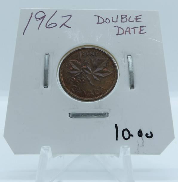 1962 CIRCULATION CANADIAN 1-CENT DOUBLE DATE