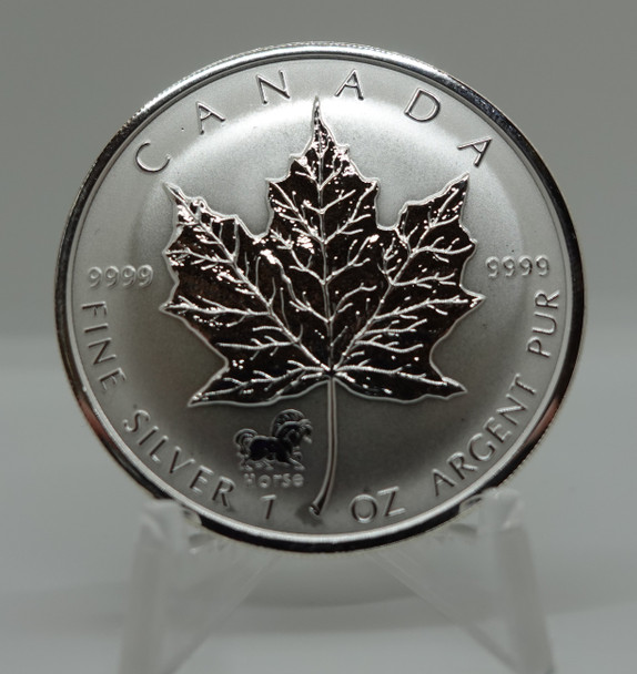 2002 $5 FINE SILVER MAPLE LEAF: HORSE PRIVY