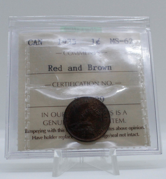 1935 CIRCULATION CANADIAN 1-CENT MS-62 RED AND BROWN