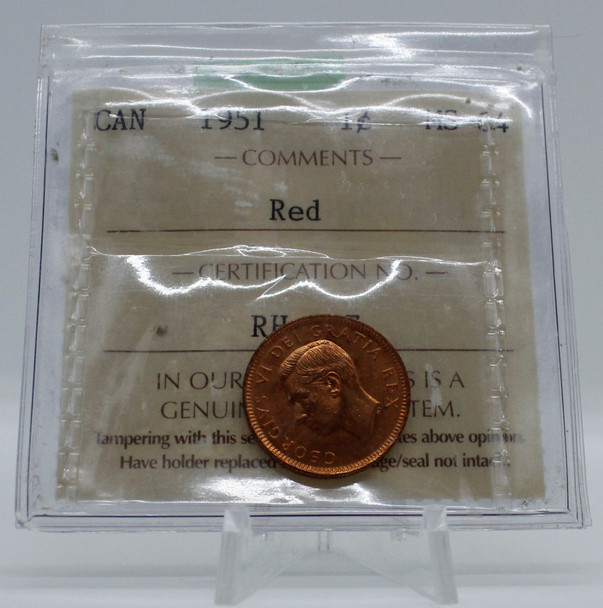 1951 CIRCULATION CANADIAN 1-CENT MS-64 RED