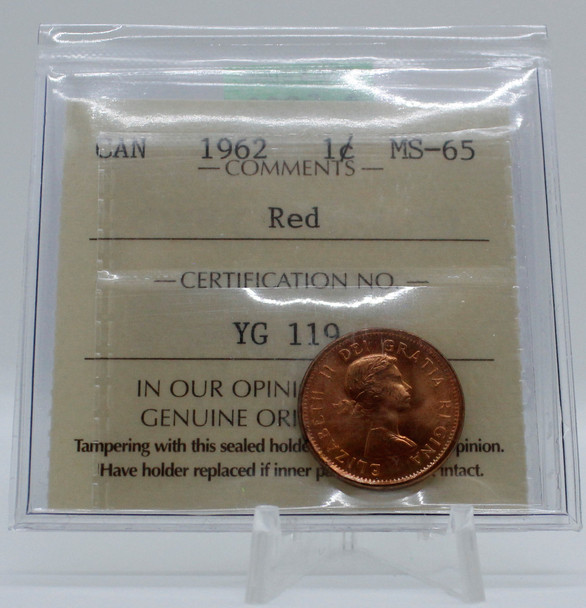 1962 CIRCULATION CANADIAN 1-CENT MS-65 RED