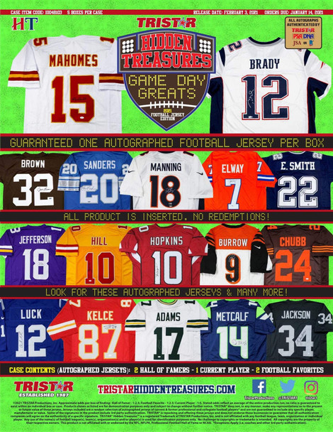 2021 TRISTAR HIDDEN TREASURES AUTOGRAPHED FOOTBALL JERSEY GAME DAY GREATS 2