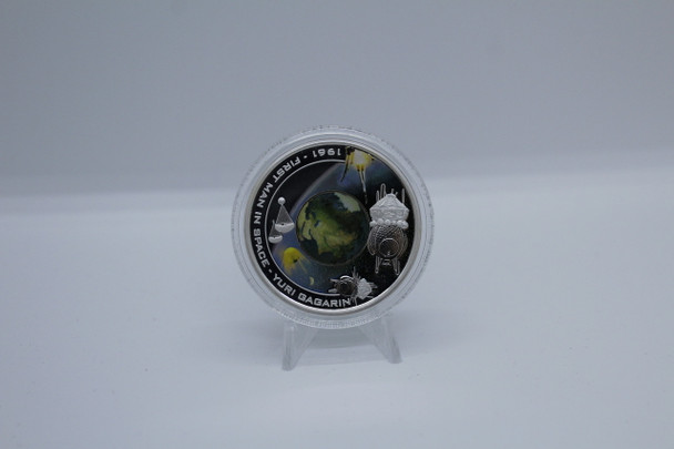 2008 ORBIT AND BEYOND 1961 FIRST MAN IN SPACE SILVER COIN YURI ALEKEYEVICH