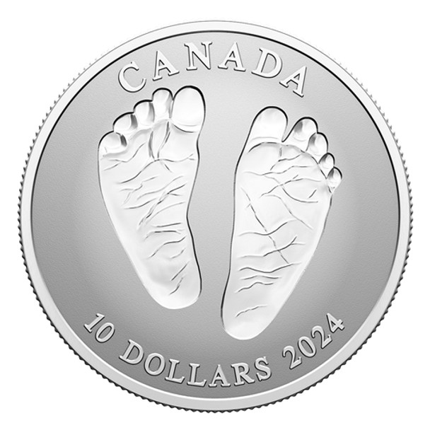 2024 $10 FINE SILVER WELCOME TO THE WORLD BABY FEET COIN