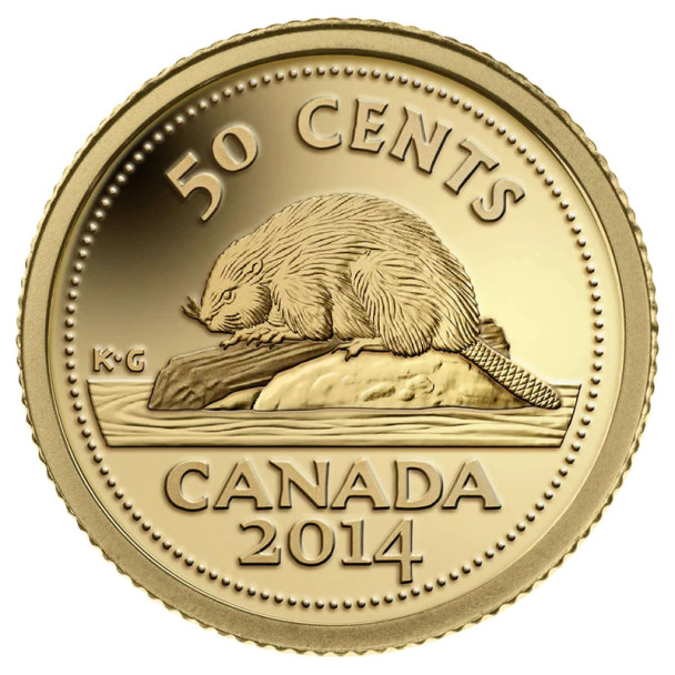 2015 50¢ FINE GOLD CANADA'S CLASSIC BEAVER COIN