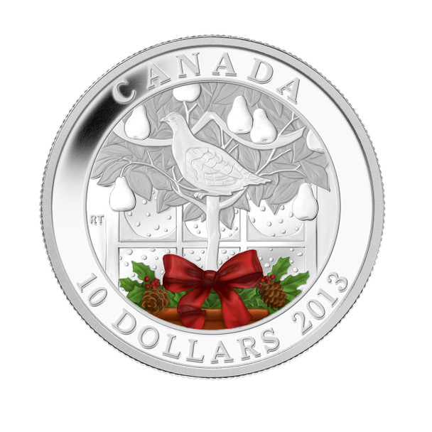 2013 $10 FINE SILVER HOLIDAY COIN - A PARTRIDGE IN A PEAR TREE