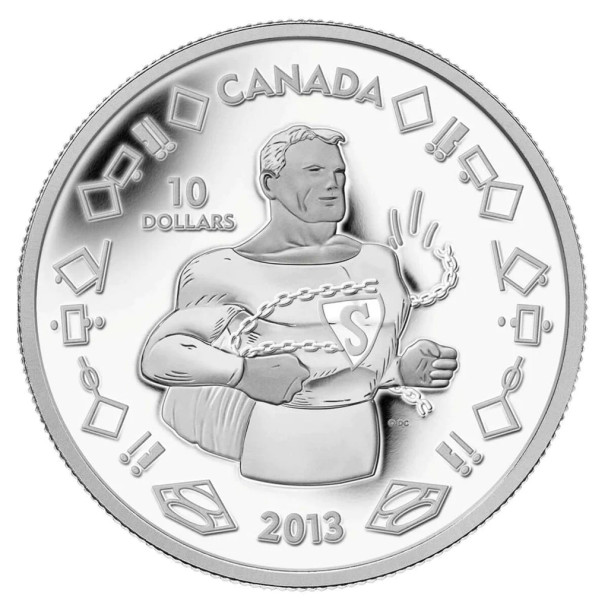 2013 $10 FINE SILVER COIN - 75TH ANNIVERSARY OF SUPERMAN™ - VINTAGE