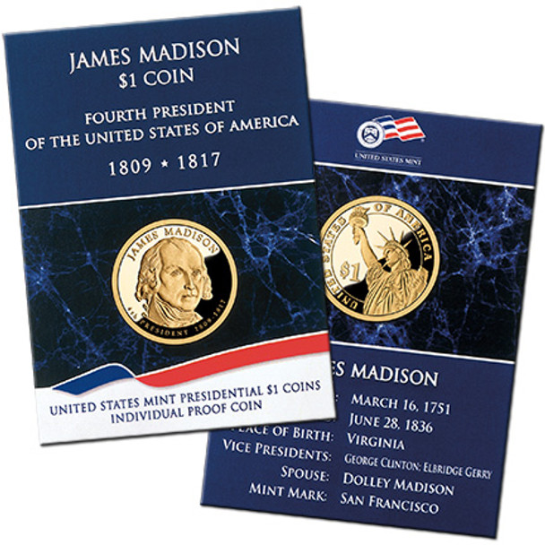 2007 $1 U.S. Mint Presidential – James Madison (Individual Issue) 2007 $1 U.S. Mint Presidential – James Madison (Individual Issue)