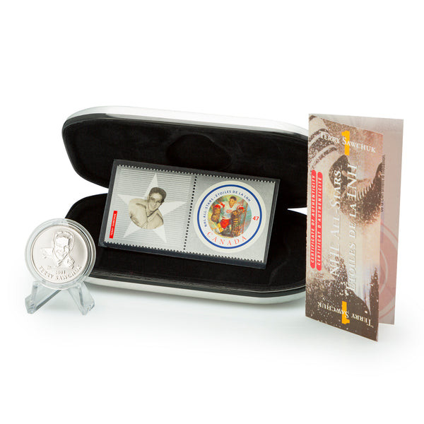 2001 - NHL ALL-STARS TERRY SAWCHUK STAMP & MEDALLION SET - West