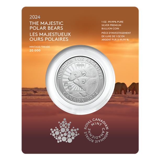 E-TRANSFER ONLY - 2024 $5 THE MAJESTIC POLAR BEARS (PREMIUM BULLION)