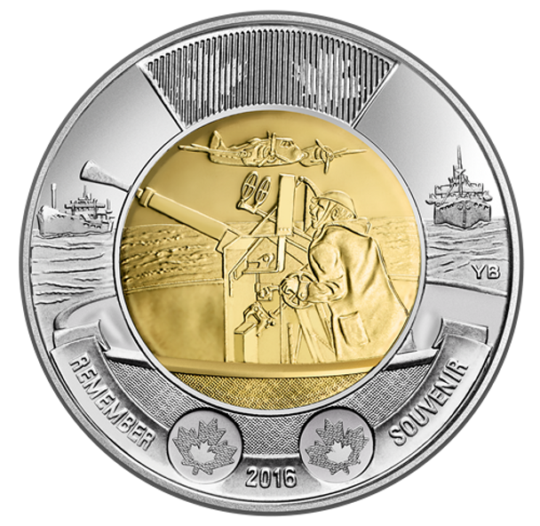 2016 $2 - 75TH ANNIVERSARY OF THE BATTLE OF THE ATLANTIC CIRCULATION COIN