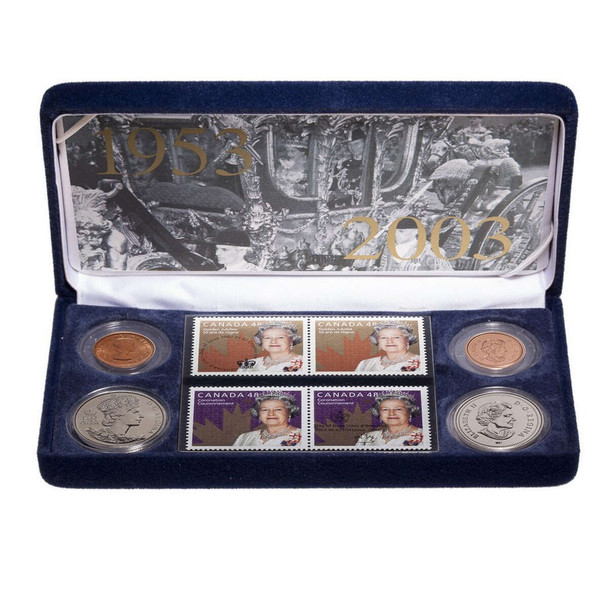 (SALE) 2003 - QUEEN ELIZABETH II CORONATION STAMP & COIN SET