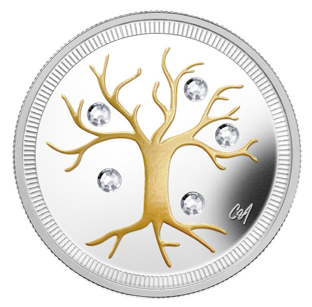 2014 $3 FINE SILVER COIN JEWEL OF LIFE