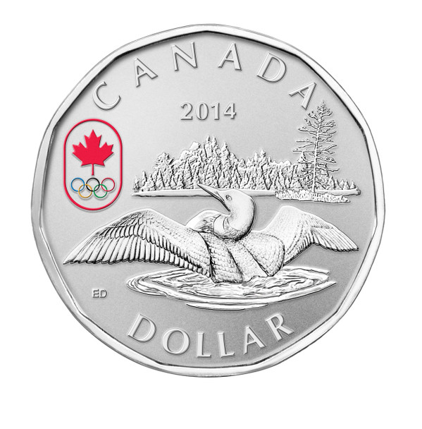 2014 $1 FINE SILVER COIN LUCKY LOONIE