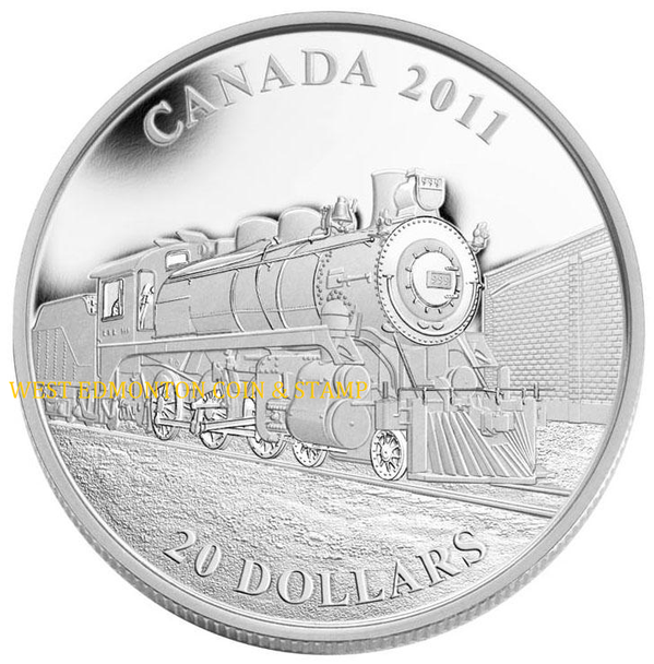 2011 $20 FINE SILVER COIN - GREAT CANADIAN LOCOMOTIVES SERIES: D-10