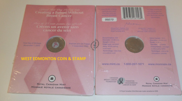 2006 FIRST DAY STRIKE - PINK RIBBON 25-CENT